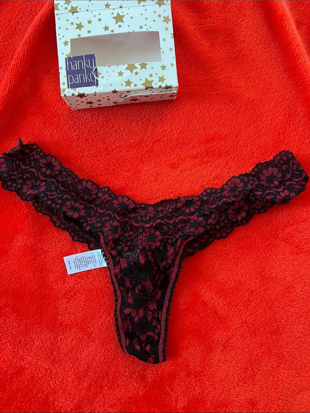 Hanky Panky Lace Thong Set - Black, Navy, Burgundy